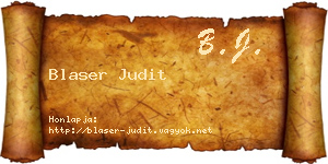 Blaser Judit névjegykártya